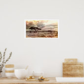 Zwarte en witte acia op de Afrikaanse Savanna Post Poster (Keuken)