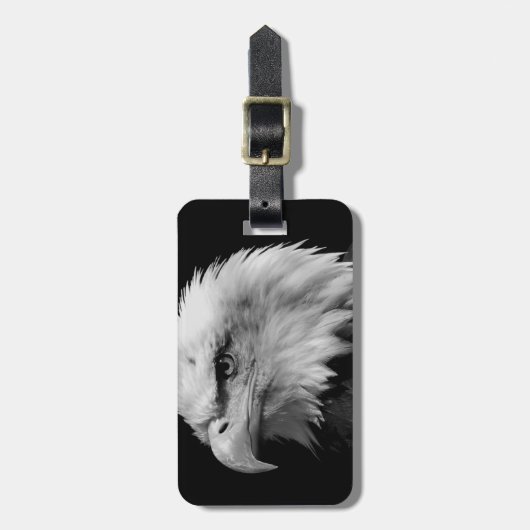 Zwarte en witte adelaar bagagelabel (Voorkant verticaal)