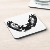 Zwarte en witte adelaar bier onderzetter (Linkerzijde)