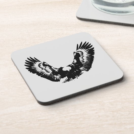 Zwarte en witte adelaar bier onderzetter (Linkerzijde)