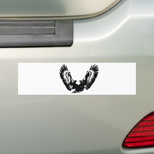 Zwarte en witte adelaar bumpersticker (Op auto)