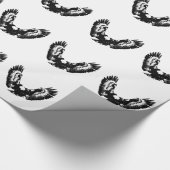 Zwarte en witte adelaar cadeaupapier (Hoek)