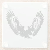 Zwarte en witte adelaar glazen onderzetter (Achterkant)