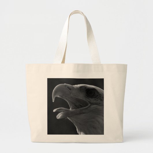 Zwarte en witte adelaar grote tote bag (Voorkant)