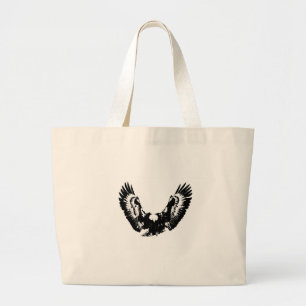 Zwarte en witte adelaar grote tote bag