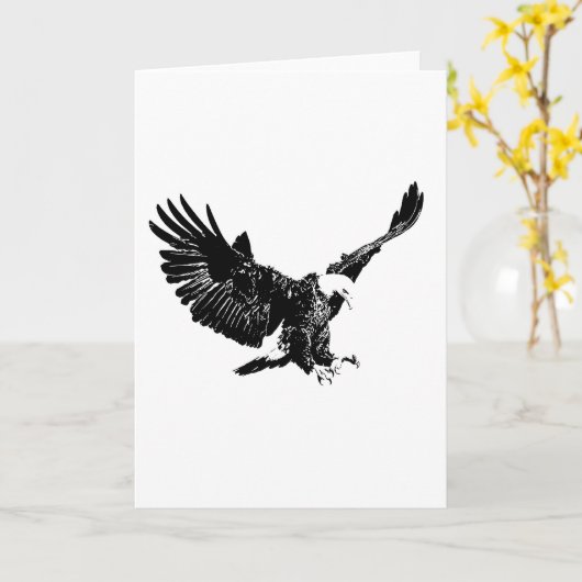 Zwarte en witte adelaar kaart (Gele Bloem)