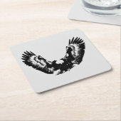 Zwarte en witte adelaar kartonnen onderzetters (Schuin)