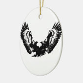 Zwarte en witte adelaar keramisch ornament (Links)