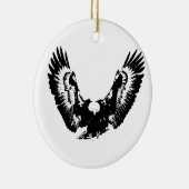 Zwarte en witte adelaar keramisch ornament (Rechts)