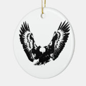 Zwarte en witte adelaar keramisch ornament (Links)