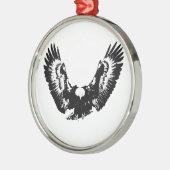 Zwarte en witte adelaar metalen ornament (Links)