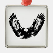 Zwarte en witte adelaar metalen ornament (Voorkant)