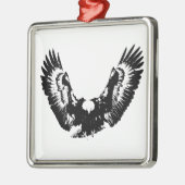 Zwarte en witte adelaar metalen ornament (Links)