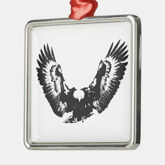 Zwarte en witte adelaar metalen ornament (Links)