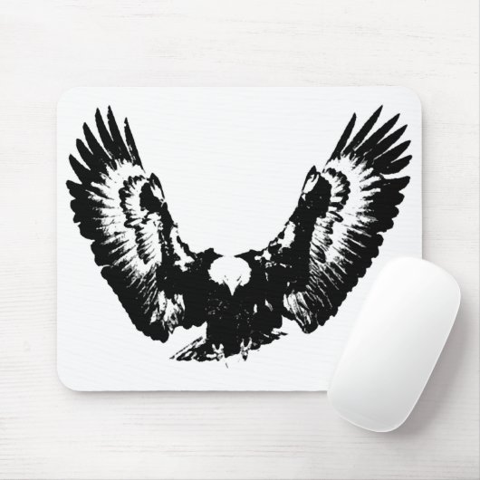 Zwarte en witte adelaar muismat (Met muis)