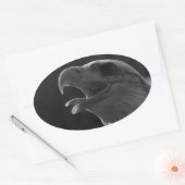 Zwarte en witte adelaar ovale sticker (Envelop)