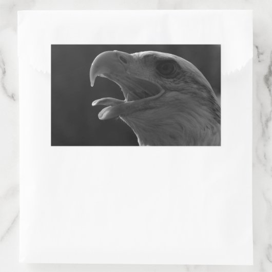 Zwarte en witte adelaar rechthoekige sticker (Tas)