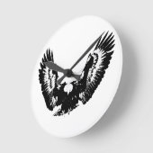 Zwarte en witte adelaar ronde klok (Hoek)