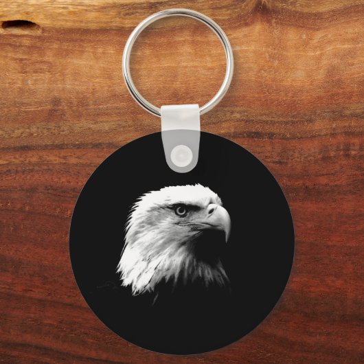 Zwarte en witte adelaar sleutelhanger (Voorkant)