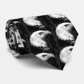Zwarte en witte adelaar stropdas (Opgerold)