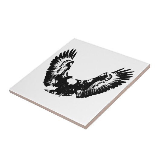 Zwarte en witte adelaar tegeltje (Zijkant)