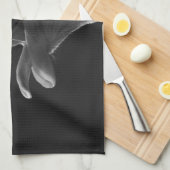 Zwarte en witte adelaar theedoek (Quarter Fold)