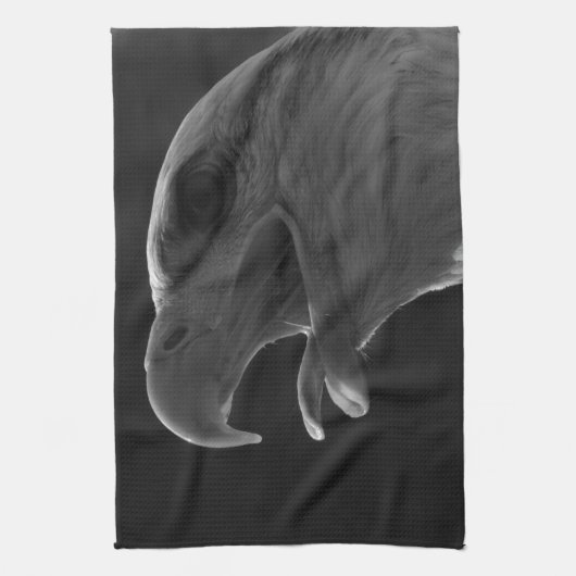 Zwarte en witte adelaar theedoek (Verticaal)