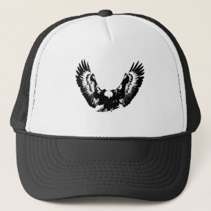 Zwarte en witte adelaar trucker pet