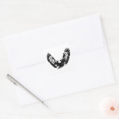 Zwarte en witte adelaar vierkante sticker (Envelop)