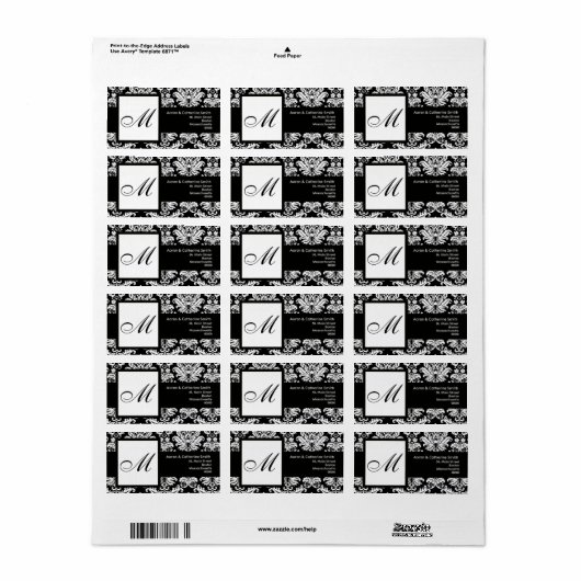  zwarte en witte Adresetiketten Etiket (Full Sheet)