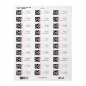 Zwarte en witte Adresetiketten met roze Etiket (Full Sheet)