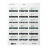 Zwarte en witte Adresetiketten met Tiffany Etiket (Full Sheet)