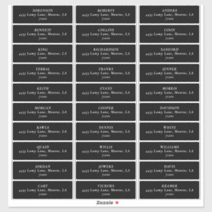 ZWARTE EN WITTE ADRESETIKETTEN STICKER