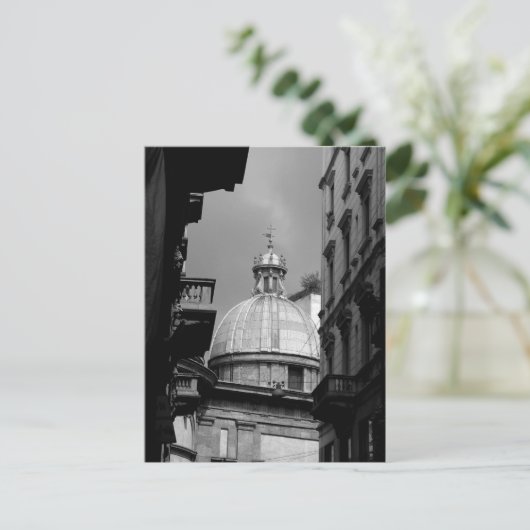 Zwarte en witte afbeelding Achterstraten van Milaa Briefkaart (Staand voorkant)