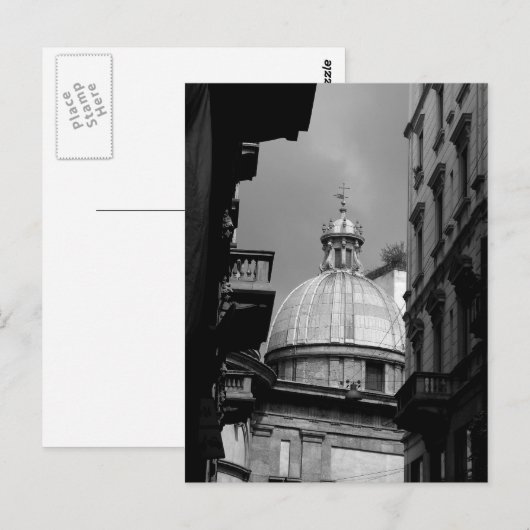 Zwarte en witte afbeelding Achterstraten van Milaa Briefkaart (Voorkant / Achterkant)