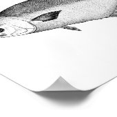 Zwarte en witte  afbeelding van de Pompaan Poster (Hoek)