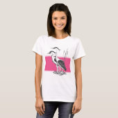 Zwarte en witte afbeelding van Heron T-shirt (Voorkant volledig)