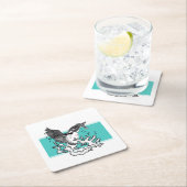 Zwarte en witte afbeelding van Kingfisher Kartonnen Onderzetters (Insitu)