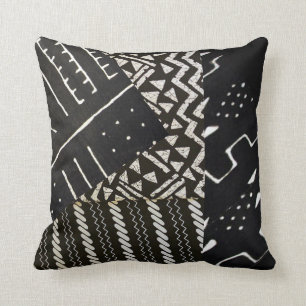 Zwarte en witte Afrikaanse motif Kussen
