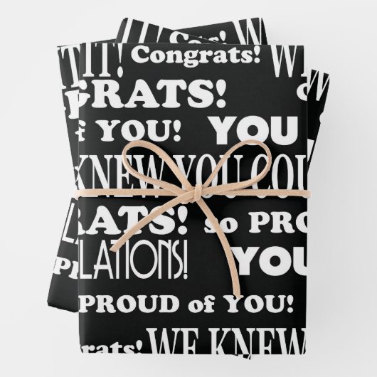 Zwarte en witte Afstudeerders Inpakpapier Vel (In situ)