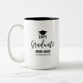 Zwarte en witte Afstuderen - Aangepaste koffie Mok (Links)