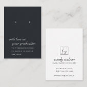 ZWARTE EN WITTE AFSTUDEREN MET EEN WEEFSELKAART PLAATSKAARTJE (Voorkant / Achterkant)