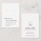 ZWARTE EN WITTE AFSTUDEREN MET EEN WEEFSELKAART PLAATSKAARTJE (Voorkant / Achterkant)