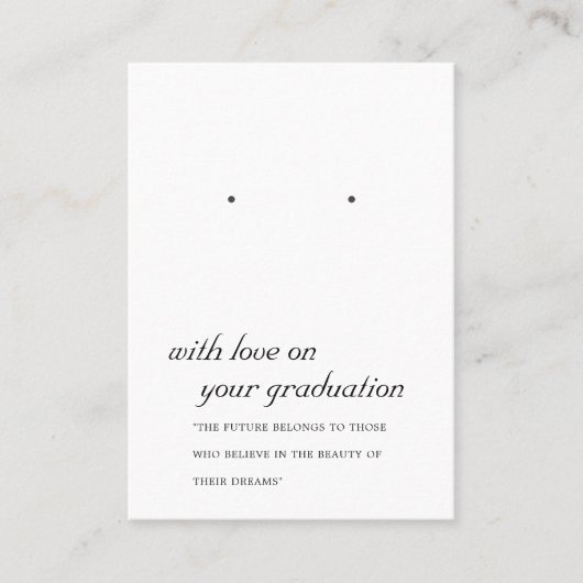 ZWARTE EN WITTE AFSTUDEREN MET EEN WEEFSELKAART PLAATSKAARTJE (Voorkant)