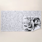  zwarte en witte Alice in Wonderland Strandlaken (Voorkant)