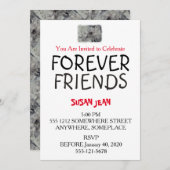 ZWARTE EN WITTE AMARLLIS PARTIJINVITATIE KAART (Voorkant / Achterkant)