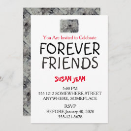 ZWARTE EN WITTE AMARLLIS PARTIJINVITATIE KAART