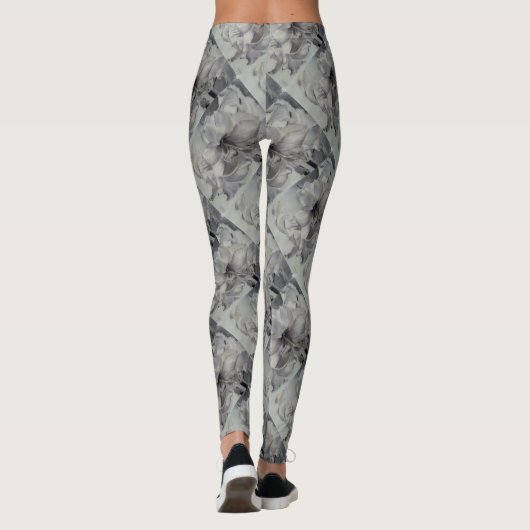 ZWARTE EN WITTE AMARYLLIS | LEGGINGS (Achterkant)