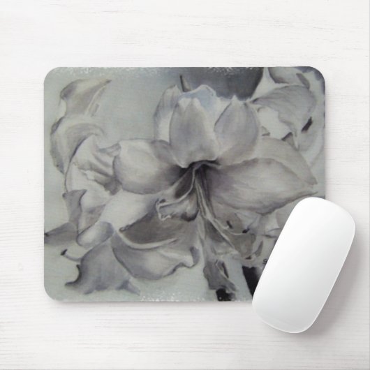 ZWARTE EN WITTE AMARYLLIS MOUSEPAD MUISMAT (Met muis)