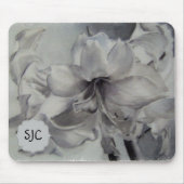 ZWARTE EN WITTE AMARYLLIS MOUSEPAD MUISMAT (Voorkant)